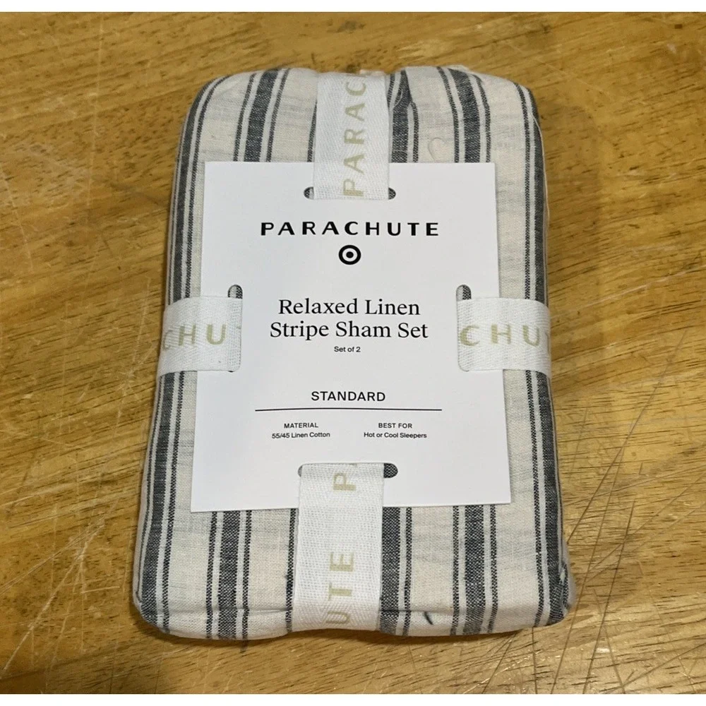 Parachute Relaxed Linen Stripe Sham Set Cove & Parchment Beach